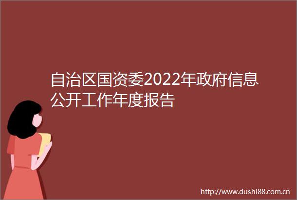自治区国资委2022年信息公开工作年度报告