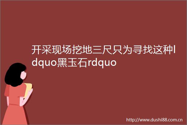开采现场挖地三尺只为寻找这种ldquo黑玉石rdquo