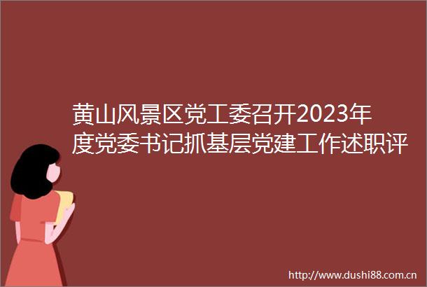 黄山风景区党工委召开2023年度党委书记抓基层党建工作述职评议会议叶建强出席