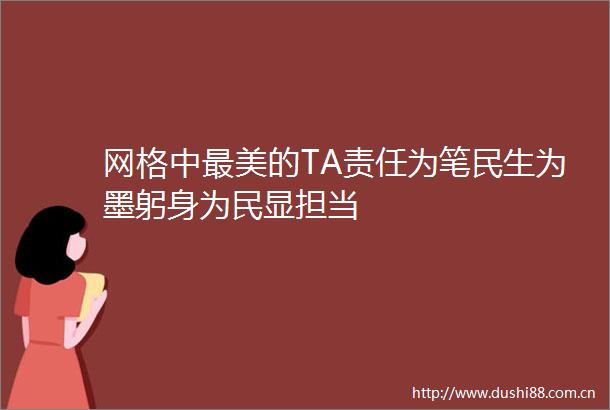 网格中最美的TA责任为笔民生为墨躬身为民显担当