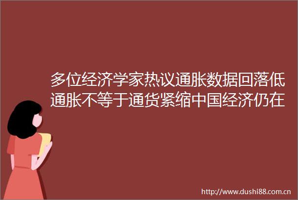 多位经济学家热议通胀数据回落低通胀不等于通货紧缩经济仍在稳步复苏中