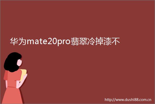 华为mate20pro翡翠冷掉漆不