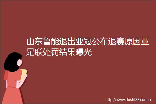 山东鲁能退出亚冠公布退赛原因亚足联结果