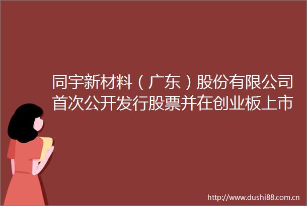 同宇新材料（广东）股份有限公司首次公开发行股票并在创业板上市发行公告