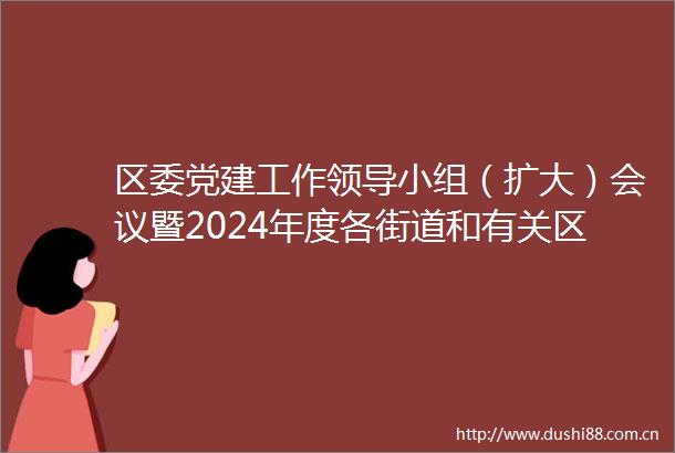 区委党建工作小组（扩大）会议暨2024年度各街道和有关区级部门党组织书记抓基层党建工作述职评议会召开