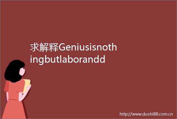 求解释Geniusisnothingbutlaboranddiligence