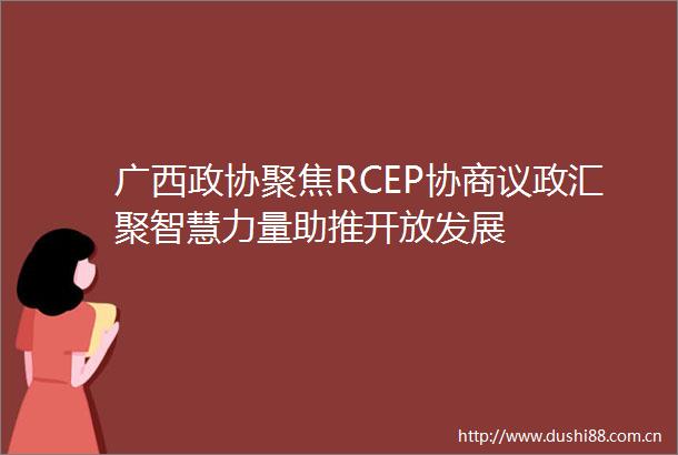 广西政协聚焦RCEP协商议政汇聚智慧力量助推开放发展