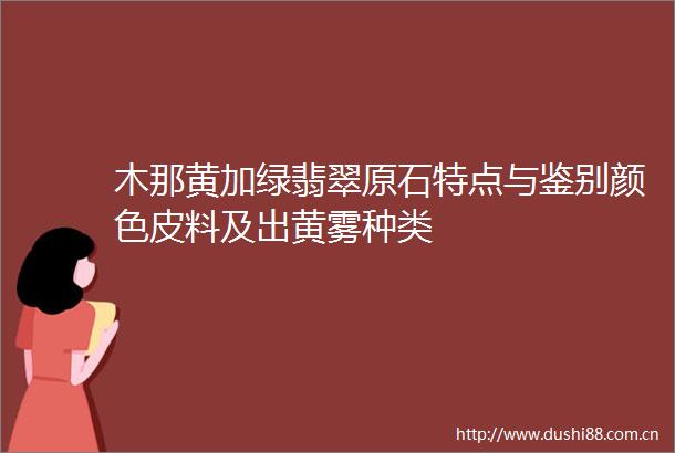 木那黄加绿翡翠原石特点与鉴别颜色皮料及出黄雾种类