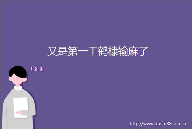 又是第一王鹤棣输麻了