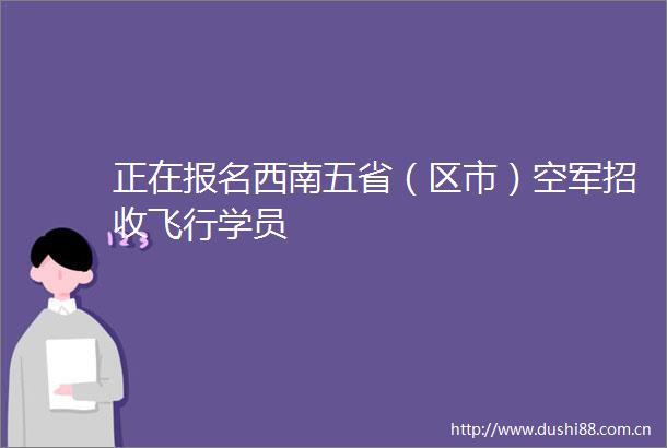 正在报名西南五省（区市）空军招收飞行学员