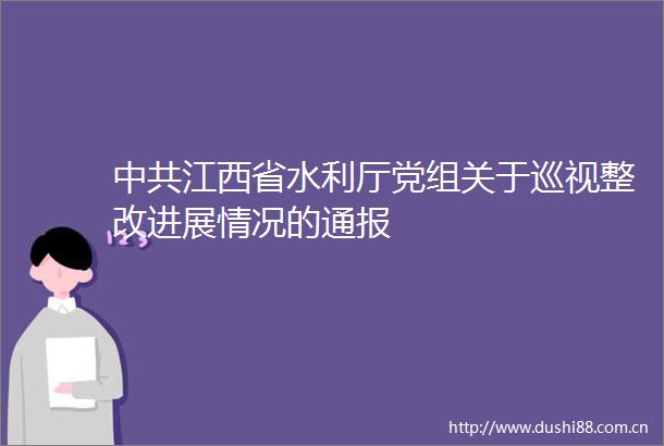 江西省水利厅党组关于巡视整改进展情况的通报