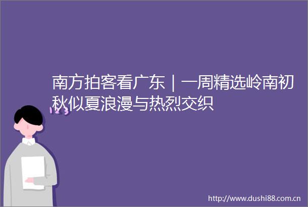 南方拍客看广东｜一周精选岭南初秋似夏浪漫与热烈交织