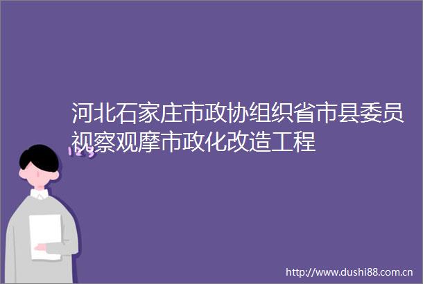 河北石家庄市政协组织省市县委员视察观摩市政化改造工程
