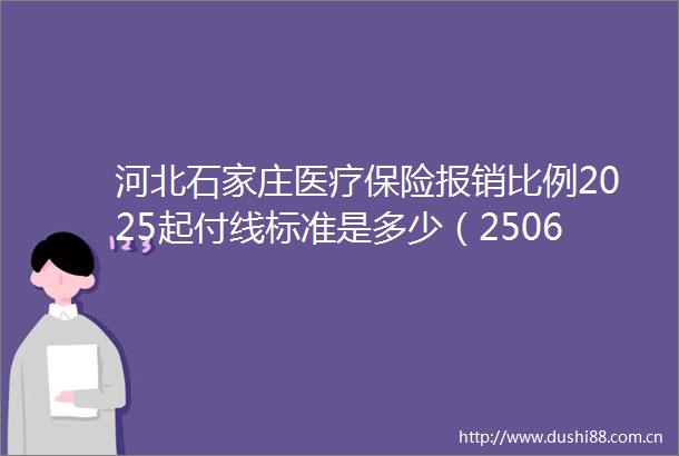 河北石家庄医疗保险报销比例2025起付线标准是多少（250617）