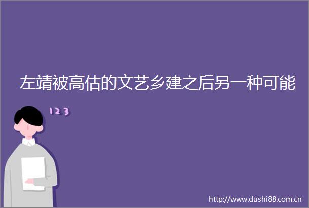 左靖被高估的文艺乡建之后另一种可能