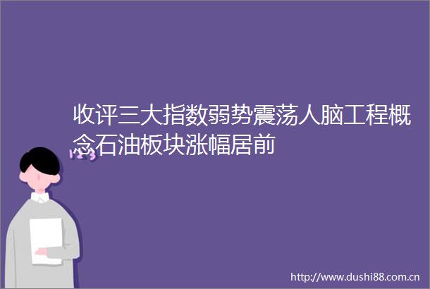 收评三大指数弱势震荡人脑工程概念石油板块涨幅居前