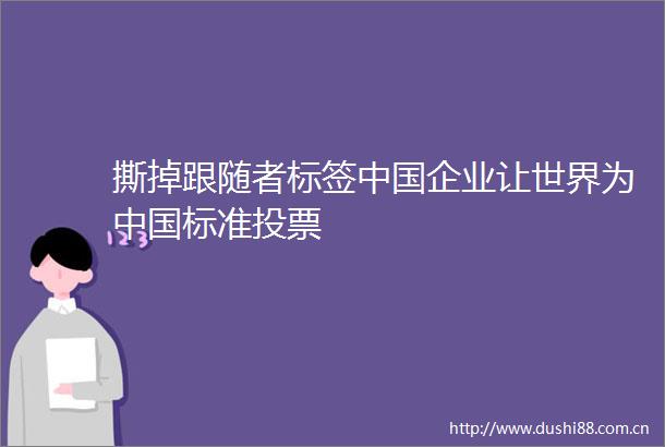 撕掉跟随者标签企业让世界为标准投票