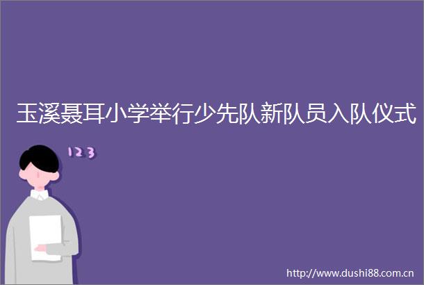 玉溪聂耳小学举行少先队新队员入队仪式