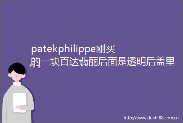 patekphilippe刚买的一块百达翡丽后面是透明后盖里面有