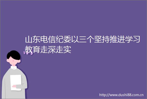 山东电信纪委以三个坚持推进学习教育走深走实