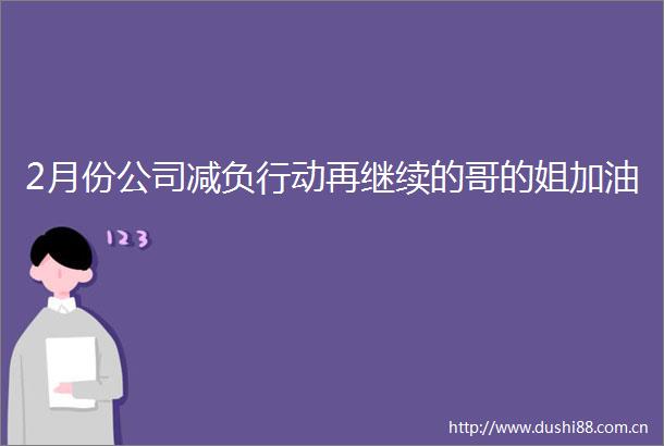 2月份公司减负行动再继续的哥的姐加油