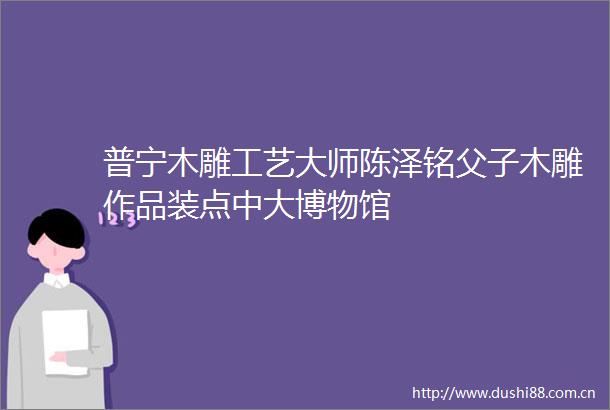 普宁木雕工艺大师陈泽铭父子木雕作品装点中大博物馆