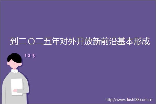 到二〇二五年对外开放新前沿基本形成