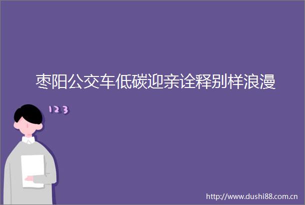 枣阳公交车低碳迎亲诠释别样浪漫