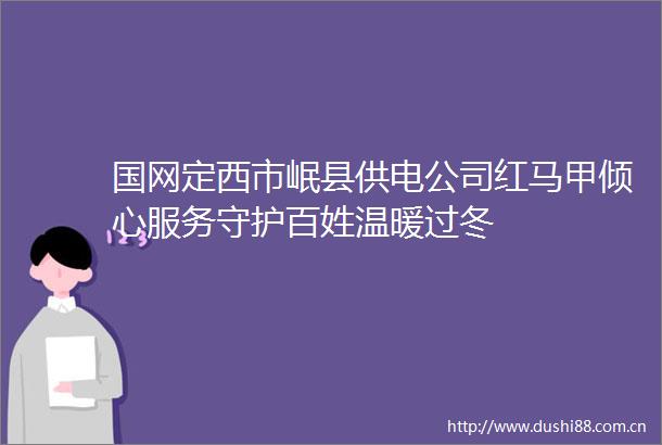 国网定西市岷县供电公司红马甲倾心服务守护百姓温暖过冬