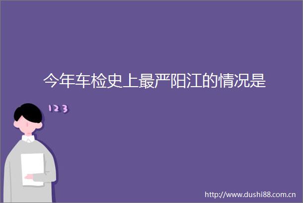 今年车检史上最严阳江的情况是
