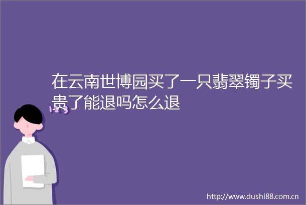 在云南世博园买了一只翡翠镯子买贵了能退吗怎么退