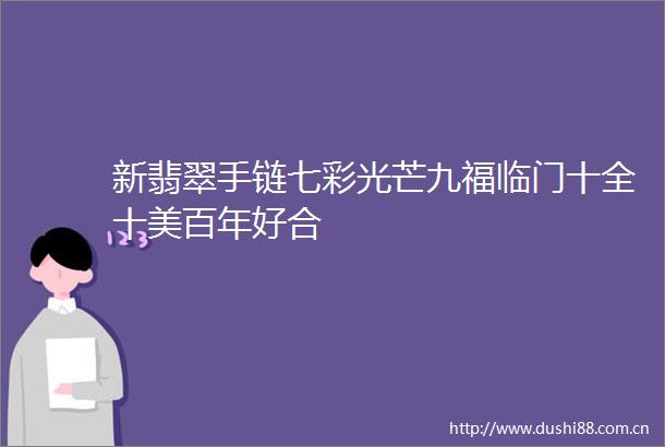 新翡翠手链七彩光芒九福临门十全十美百年好合