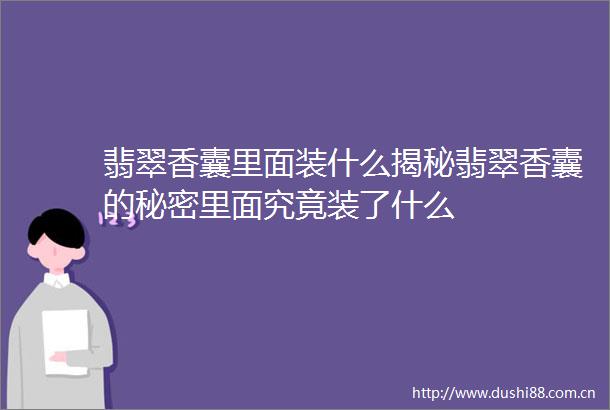翡翠香囊里面装什么揭秘翡翠香囊的秘密里面究竟装了什么