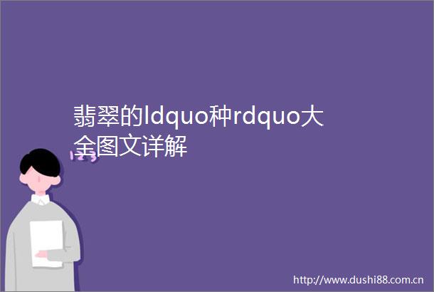 翡翠的ldquo种rdquo大全图文详解
