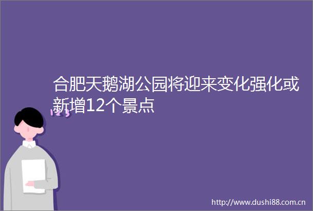 合肥天鹅湖公园将迎来变化强化或新增12个景点
