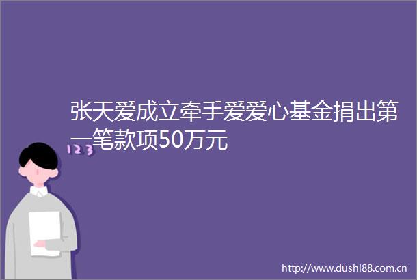 张天爱成立牵手爱爱心基金捐出第一笔款项50万元