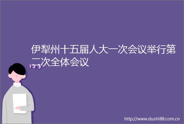 伊犁州十五届人大一次会议举行第二次全体会议