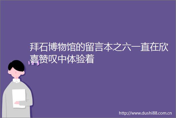 拜石博物馆的留言本之六一直在欣喜赞叹中体验着