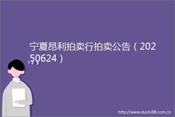 宁夏昂利拍卖行拍卖公告（20250624）