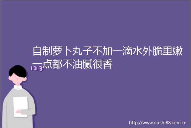 自制萝卜丸子不加一滴水外脆里嫩一点都不油腻很香