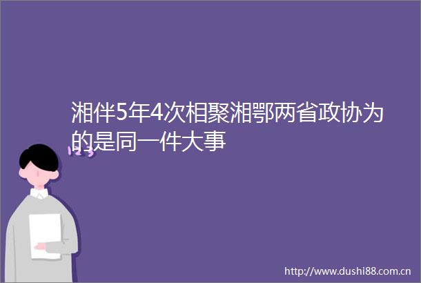 湘伴5年4次相聚湘鄂两省政协为的是同一件大事