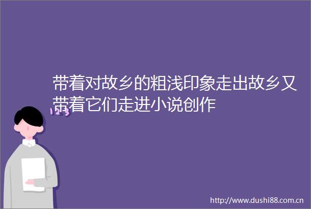 带着对故乡的粗浅印象走出故乡又带着它们走进小说创作