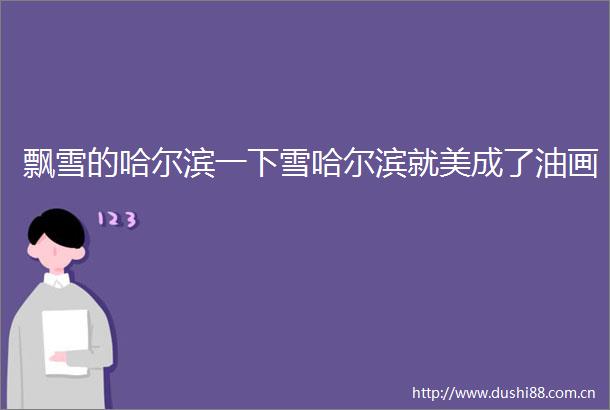 飘雪的哈尔滨一下雪哈尔滨就美成了油画