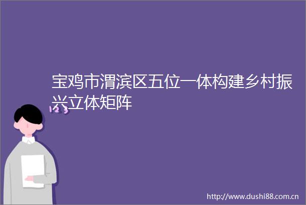 宝鸡市渭滨区五位一体构建乡村振兴立体矩阵