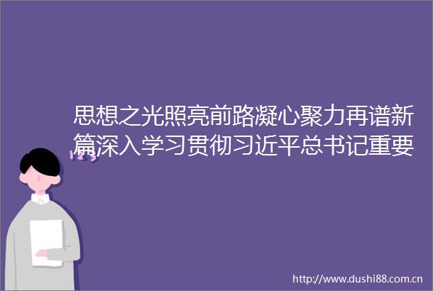 思想之光照亮前路凝心聚力再谱新篇深入学习贯彻总书记重要指示和全国宣传思想文化工作会议精神新华网