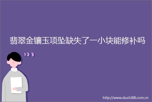翡翠金镶玉项坠缺失了一小块能修补吗
