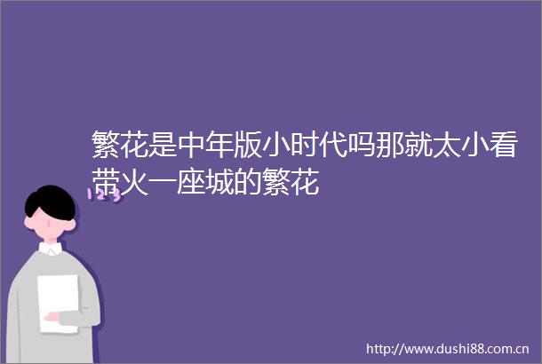 繁花是中年版小时代吗那就太小看带火一座城的繁花