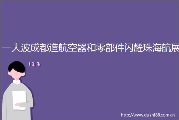 一成都造航空器和零部件闪耀珠海航展
