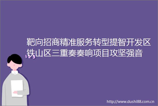 靶向招商精准服务转型提智开发区铁山区三重奏奏响项目攻坚强音