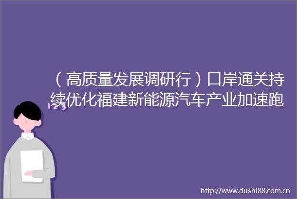（高质量发展调研行）口岸通关持续优化福建新能源汽车产业加速跑